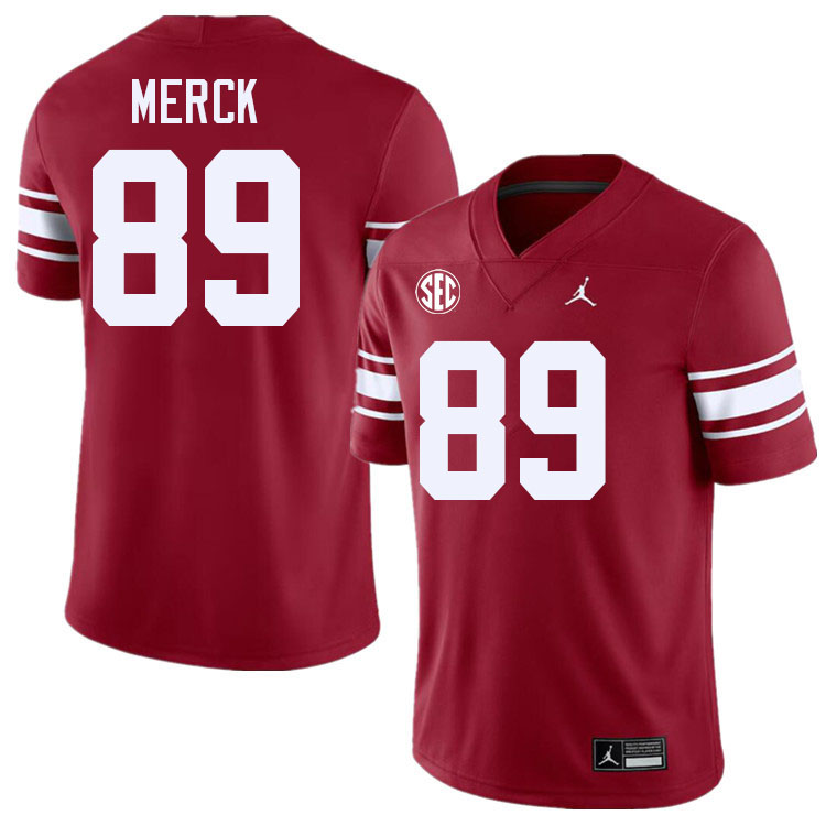 #89 Eli Merck Oklahoma Sooners 2024 SEC Conference College Football Jerseys-Throwback